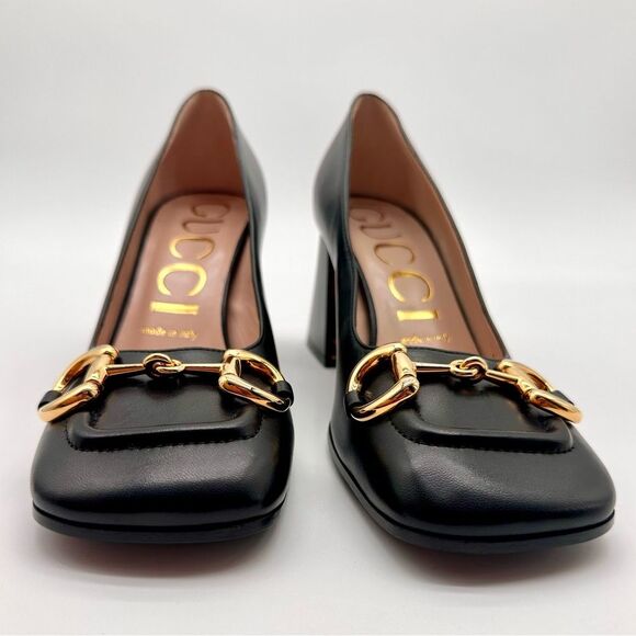 Gucci Baby Horsebit Pumps Black Leather Mid Block
Heel Square Toe EU 37 US 7 - Picture 3 of 13